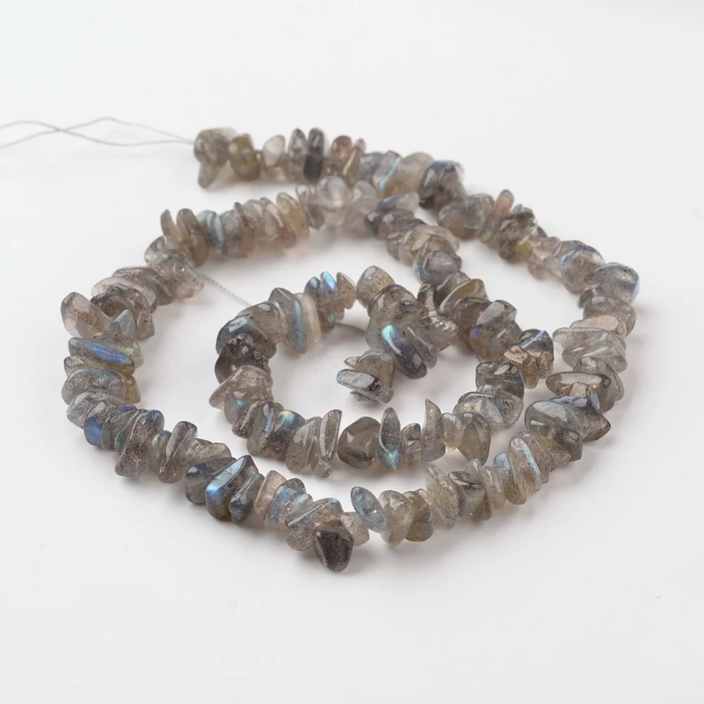 Mărgele Labradorit natural calitate A+, chipsuri 7–12 mm – șirag
